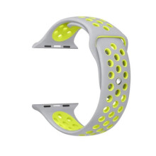 Yhteensopiva Apple Watchin kanssa Apple Watch4 - 42/44/45/49 mm - HUTECHin tyylikäs silikoniranneke harmaa/keltainen L