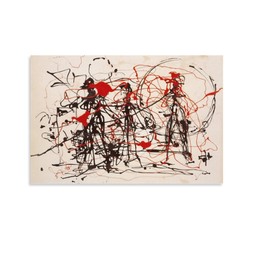 Αφηρημένη εκτύπωση Jackson Pollock (114) σε καμβά, 8x12 ίντσες - Μοντέρνα διακόσμηση σπιτιού,