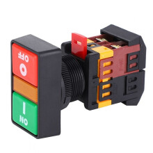 Interrupteur à double bouton-poussoir PPBB-30N avec voyant LED marche/arrêt momentané