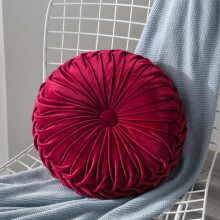 Runde pynteputer, 13,7" håndlagde gresskarfløyelsputer kompatible med interiør, sofa, sofa, stol, seng, korall