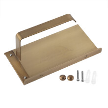 Porte-papier toilette Dekaim, modèle antique vintage en laiton avec étagère pour téléphone, fixation murale (bronze)