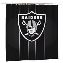 Raiders-jalkapallojoukkueen räätälöity vedenpitävä kylpyhuoneen suihkuverho, koti, korkean lämpötilan kestävä, yksityisyyttä suojaava
