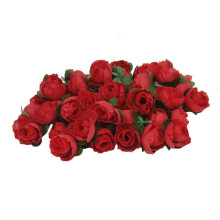60 stk. 3 cm kunstige roser blomsterhoder til bryllupsbuketter, borddekorasjoner, utdrikningslag, DIY-festdekorasjon (rød)
