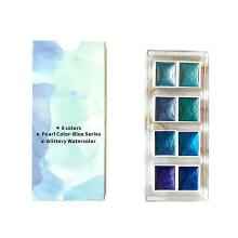 Office&Craft&Stationery 8 Color Glitter Watercolor Paints Set Pearlescent Color Artist Art Set For Painting On Fabric Paper Crafts