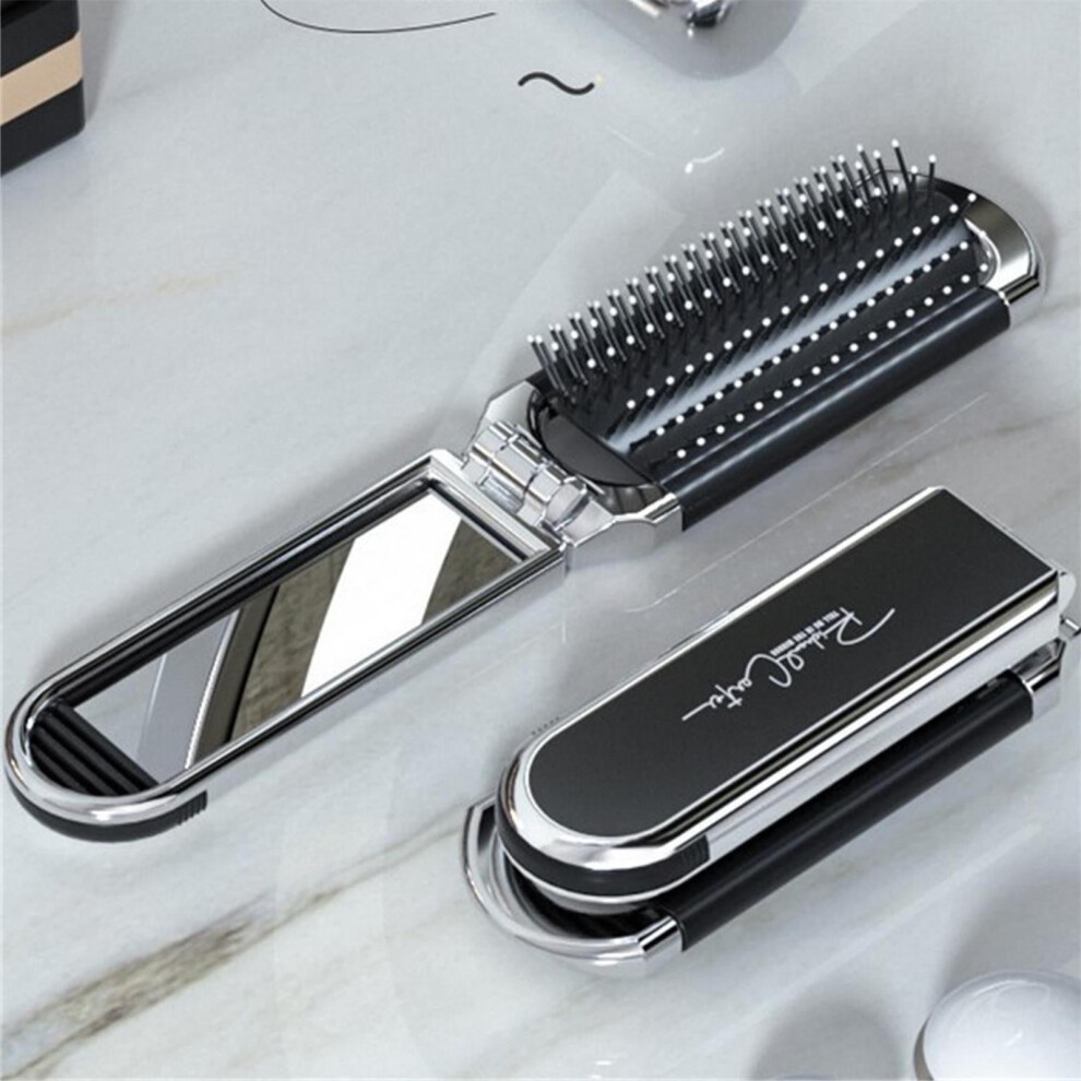 Unisex Yifudd Portable Foldable Small Comb, Portable,Cushion Comb, Women's Special Hair Massage Mirror, Integrated