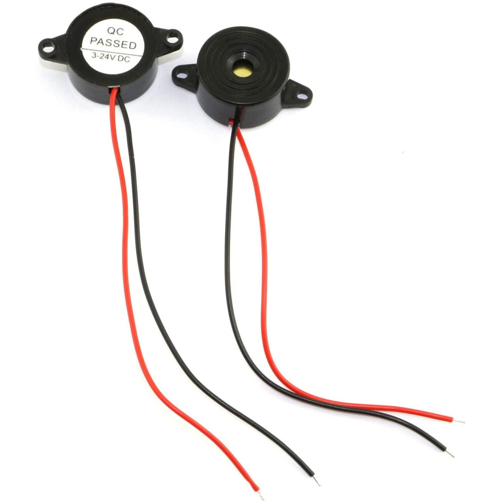 2Pcs Dc 3-24V Active Piezo Buzzer With Lead Wire 2312 High Decibels Continuous Sounder Electronic Buzzer Alarm 9004841173887