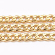 Ion Plating(IP) 304 Stainless Steel Curb Chains Twisted Chains Unwelded with Spool Golden 3x2x0.6mm about 32.8 Feet(10m)/roll