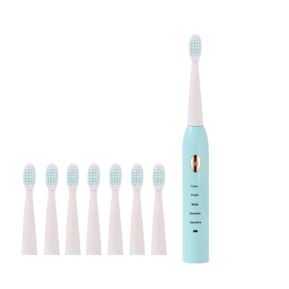 YgkuHd USB Charging Electric Toothbrush, Electric Toothbrush With 8 Brush Heads, Smart 5-speed Timer Electric Toothbrush IPX7