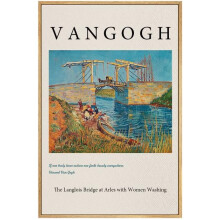 Van Gogh Leinwandbild: Die Langlois-Brücke bei Arles mit waschenden Frauen, 30 x 40 cm, impressionistisches Gemälde für Schlafzimmer, Büro,