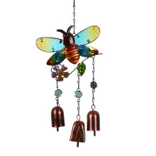 Carillon éolien Yonrjhukm, pendentif colibri et abeille, en métal, verre et peinture, artisanat peint, pendentif de jardin