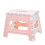 2 Pcs Plastic Multi Purpose Folding Step Stool Home Train Outdoor Foldable Storage, Green & Pink 2
