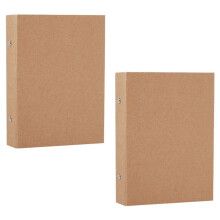 2 raccoglitori ad anelli ricaricabili formato A5, vassoio raccoglitore in carta kraft formato A5 con 2 anelli per aggiungere fogli sciolti, cartelle