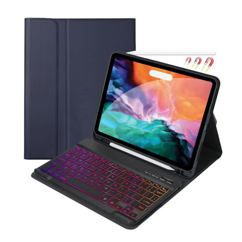 Θήκη με πληκτρολόγιο για συμβατότητα με iPad9th/8th/7th10.2", Air3, Pro10.5", με θήκη για μολύβι,
