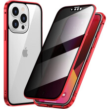 Kryt proti vykukování pro iPhone 14Pro Max - magnetické skleněné pouzdro s ochranou objektivu fotoaparátu, filtrem soukromí a zámkem,