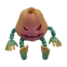 Décoration de bureau Halloween Citrouille imprimée en 3D, bonhomme citrouille lumineux aux couleurs de l'arc-en-ciel, décoration artisanale,