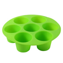 7 Cavity Silicone Air Fryer Pan Nonstick Brownie Cupcake Pan Round Pudding Cupcake 7 Mini Muffin Maker Cupcake Tray Baking Mold Air Fryer Accessories