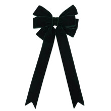 Wadada Christmas Bows 11x5In, Black Velvet PVC, Indoor/Outdoor, for Tree, Wreath, Door, Fireplace, compatible with Xmas Decor