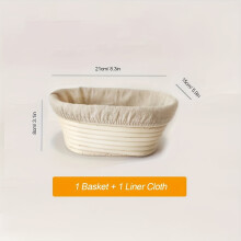 Artisanal Boho Oval Rattan Bread Proofing Basket - Food-Safe, Easy-Clean, Ideal for Sourdough, Home & Pro Baking, Holiday Use