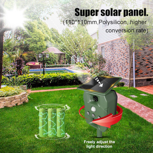 INF Solar-powered pest repeller with ultrasound, motion sensor and sound 2