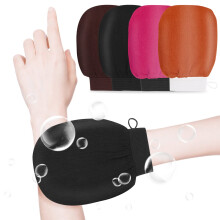 4 Pack Korean Exfoliating Mitt for Dead Skin Removal, Viscose Body Scrub Glove for SelfTanner Prep