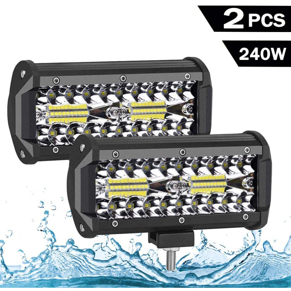 7Inch Ultra Bright Led Bar, 240W Super-Wide Viewing Spot Flood Combo Beam, Led Work S For Jeep Suv Atv Light 9138057230628