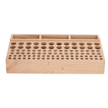 Wooden Leather Tool Rack 3 Grid 98 Holes Leatherworking Tool Holder Storage