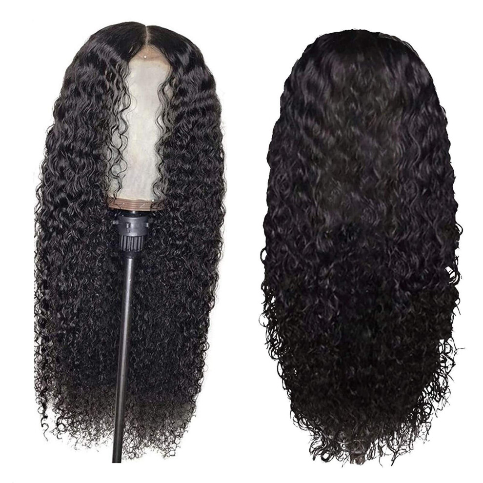 Brazilian Curly Human Hair Wig 24 Inch Wet and Wavy Lace Front for Black Women Pre Plucked Baby Hair