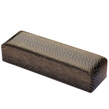 PU Leather Nail Hand Rest Pillow Black Ergonomic Manicure Cushion for Nail Art 30x9.5x6.3cm