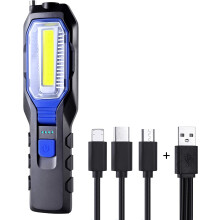 Portable Magnetic USB Inspection Light, A Must-Have Tool With 4 Lighting Modes, Rechargeable Battery, And Power Indicator, For Home, Garage, Or