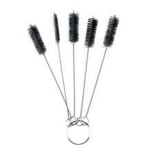 Tattoo Cleaning Brush Set with Nylon Tube Brushes, MultiDiameter Stainless Steel Core, Keyring Kit