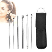 Ear Wax Removal Kit 6in1 Stainless Steel Ear Cleaning Tools with Storage Bag for Travel