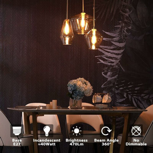 Λαμπτήρες LED Vintage, Ενσωματωμένες πηγές φωτός Led, Υψηλή φωτεινότητα για 1