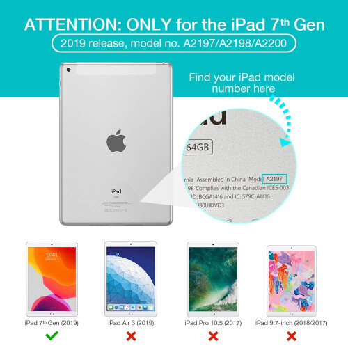 Κομψή θήκη για iPad 10,2 ιντσών, πλήρως προστατευτική ημιδιαφανής θήκη με ελάχιστες 1