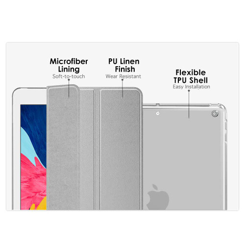 Capa sofisticada para o seu iPad de 10,2 polegadas (7ª geração), capa inteligente leve com ativação/desativação automática, suporte triplo e 2