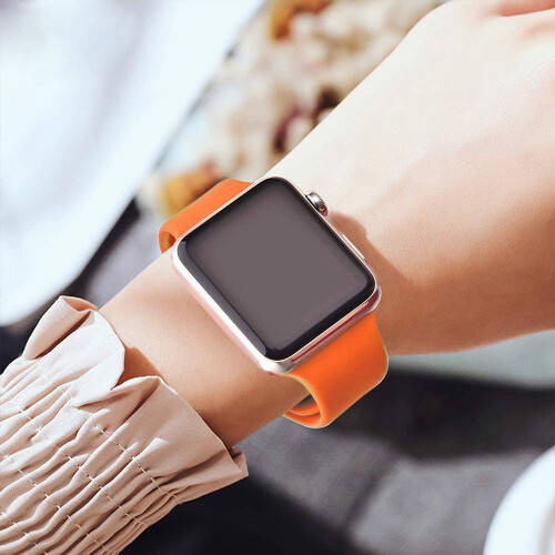 Άνετο λουράκι σιλικόνης για Apple Watch Series 5/4/3/2/1 38-40mm, λεία επιφάνεια, ανθεκτικό, κομψό 2