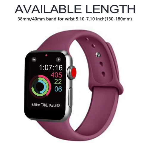 Άνετο λουράκι σιλικόνης για Apple Watch Series 5/4/3/2/1 38-40mm, λεία επιφάνεια, ανθεκτικό, κομψό 2