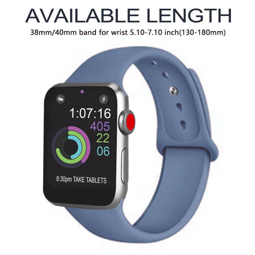 Comfortable Silicone Strap For Apple Watch Series 5/4/3/2/1 38-40mm, Smooth Surface, Durable, Elegant Drape, Precise Lock, Easy Installation, S/M - M/ 2