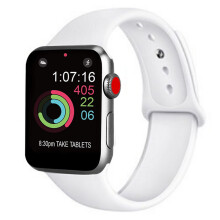 Raffinerad ersättning, mjukt silikon sportarmband, kompatibel med Apple Watch-serien 5/4/3/2/1 38-40 mm, hållbar och bekväm mot huden, elegant