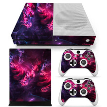 Rückstandsfreie Entfernung, Schutzfolie im orangefarbenen Galaxy-Design für die Xbox One Slim-Konsole, glänzende Folie für einfaches Anbringen