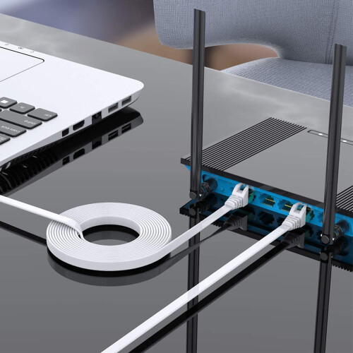 Καλώδιο Ethernet Cat7, θωρακισμένο, επίπεδο προφίλ, συμβατό με PS3, PS4, Xbox One, για 2