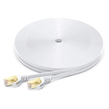 Cat7 Ethernet-kabel, skjermet, flat profil, kompatibel med PS3, PS4, Xbox One, for sømløs spilling og strømming