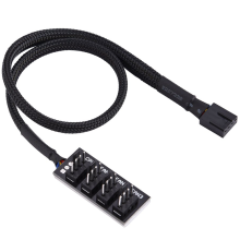 Pwm Fan Hub For Pc Internal Fan Power Supply, Cpu Cooler Cooling Fan 1 To 5 Splitter Adapter With Strong Conductivity And Flame Retardant Cable