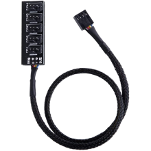 Ventilatorkrachtpatser, 1-5-weg splitter van Fortitude, Desktopkoelerbeschermers, Kampioenen met nylon gevlochten kabels, Plug-and-Play ridders
