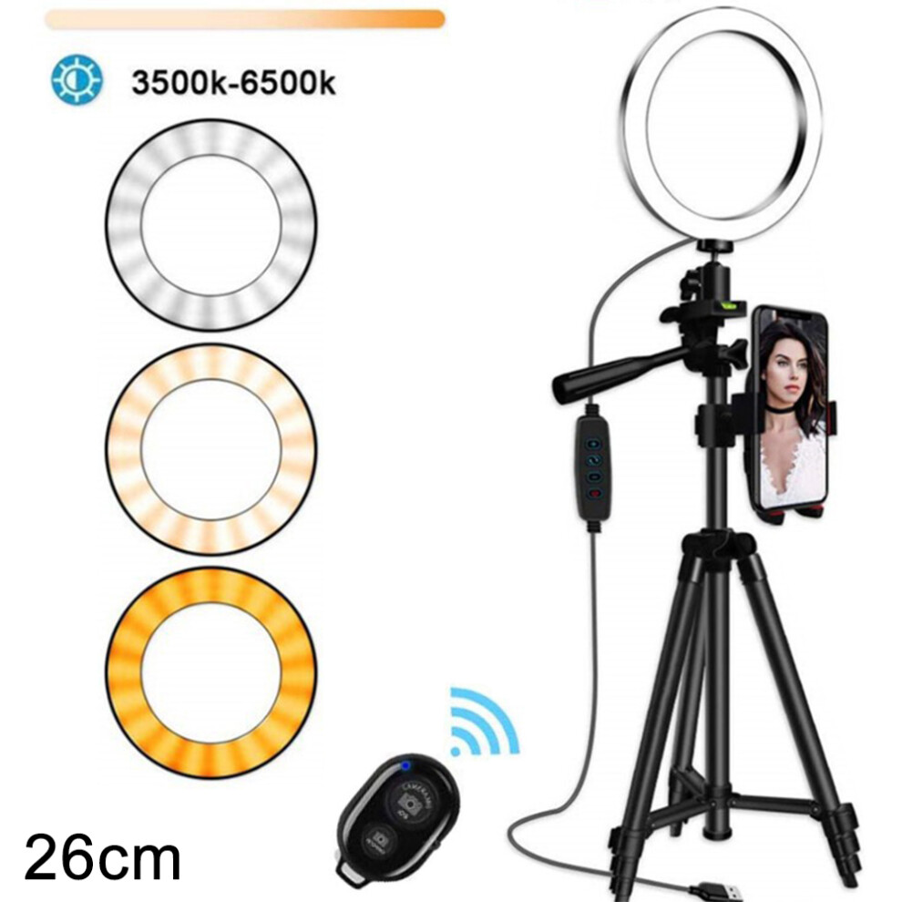 Selfie Ring With Tripod Stand, Dimmable Modes For Photography, Videography, And Makeup, Multi-Purpose Ring Kit Light 9176269729486