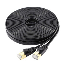 Kabel Ethernet Cat7, ekranowany, płaski, kompatybilny z PS3, PS4, Xbox One, do płynnego grania i strumieniowania