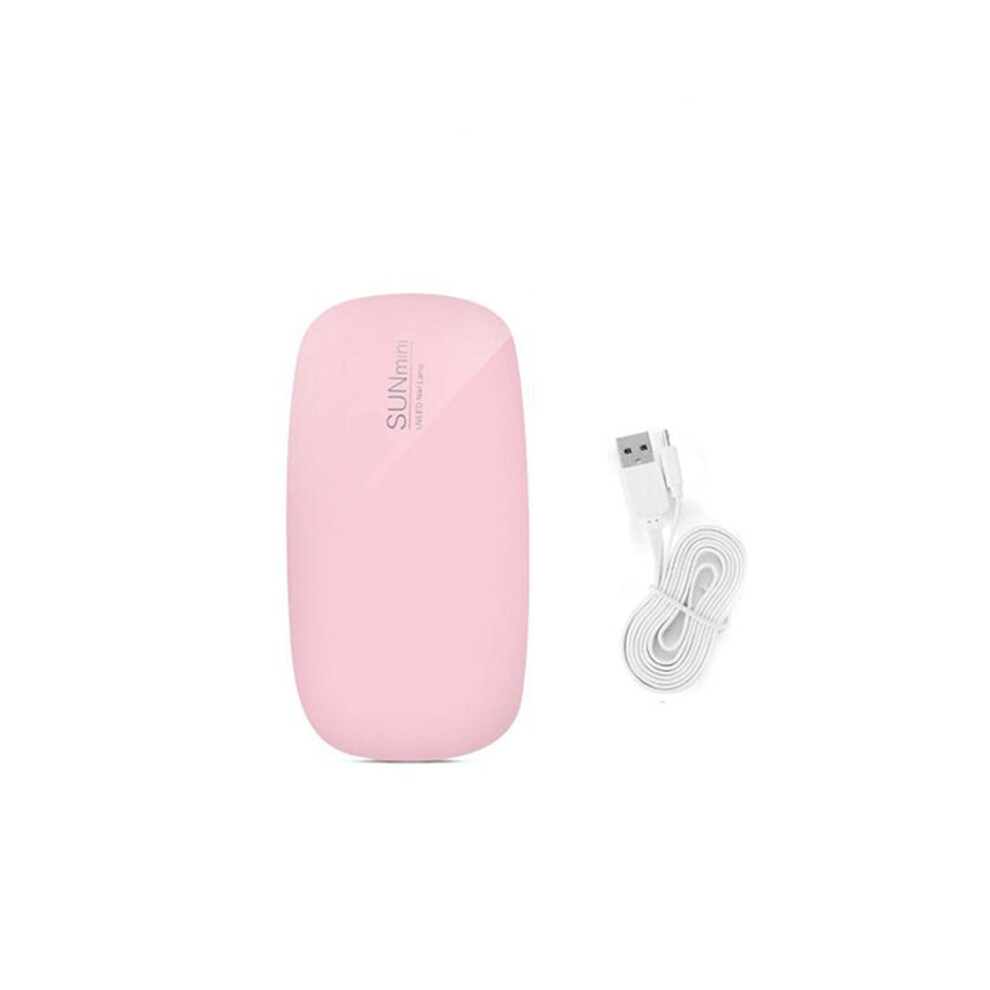 Pink Uv Nail Lamp 6W Foldable Usb Led Nail Dryer With Dual Timer Modes For Gel Manicure,
