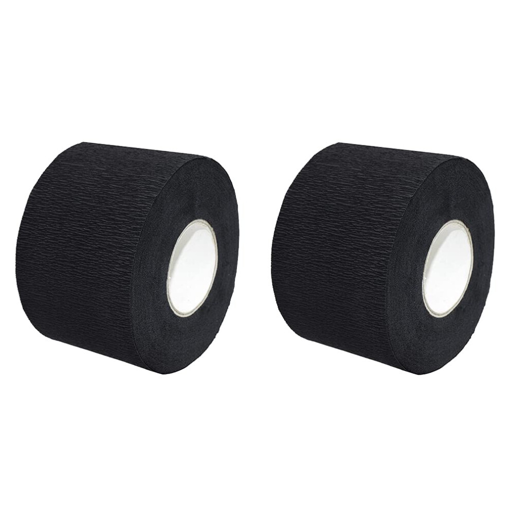 Black Barber Neck Strips Disposable 2 Rolls Stretchable Selfadhesive Bands For Salon Haircuts Styling