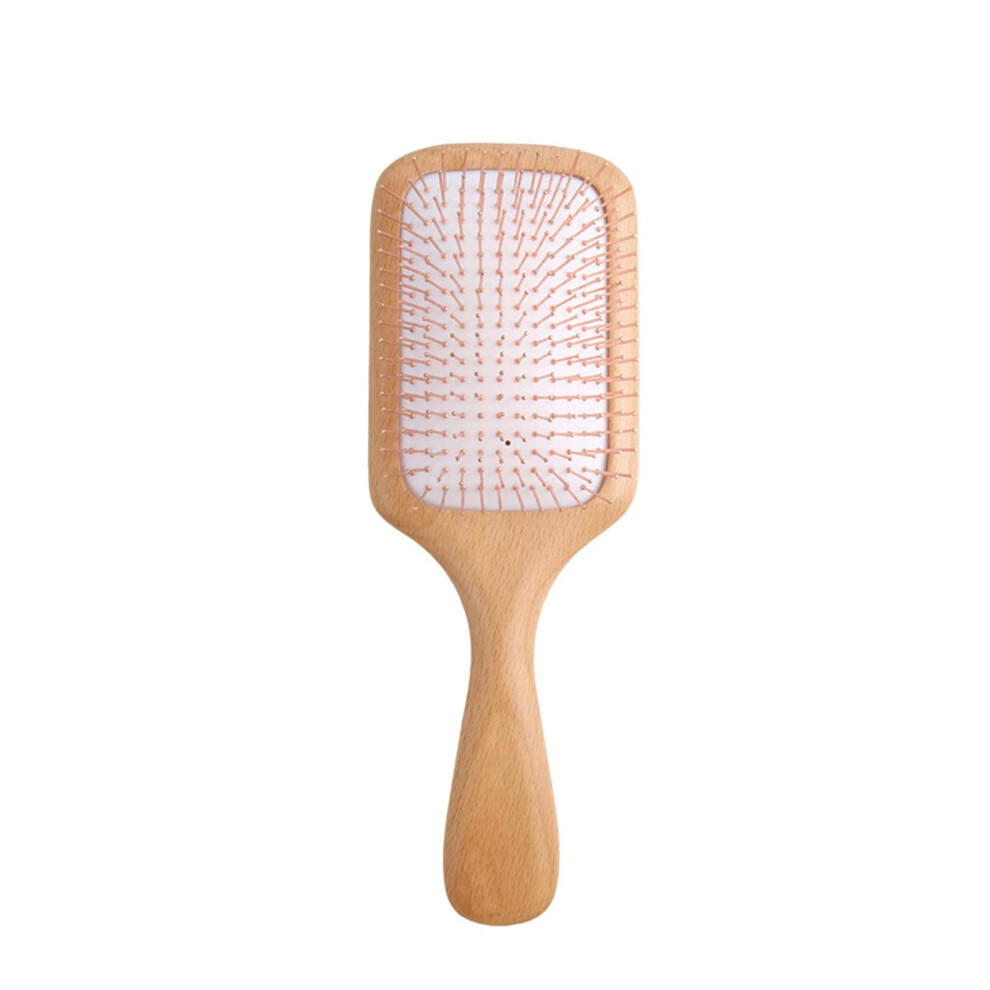 Hair Detangling Brush with Wooden Handle, AntiStatic Air Cushion Comb for Wet and Dry Hair