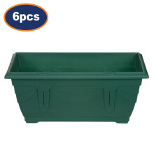 6pcs 40cm Window Box Planter Plastic Venetian Flower Plant Green Pot Trough