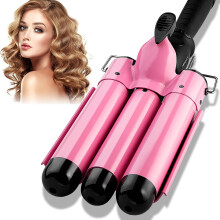 1.25 Inch Triple Barrel Curling Iron Hair Waver Ceramic Tourmaline, LCD Adjustable Temperature
